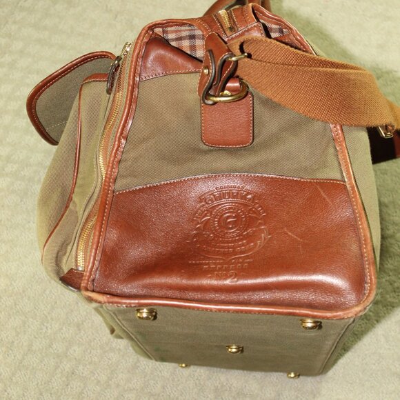 Vintage Ghurka No 2 Olive Green Twill and Leather Express Bag - Picture 16 of 16